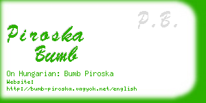 piroska bumb business card